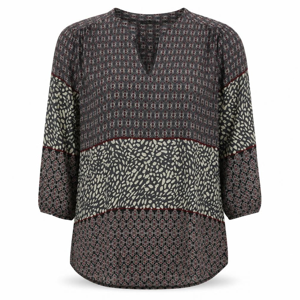 J’aime La Vie Women’s Multicoloured Tunic Blouse Size M Bohemian V-Neck