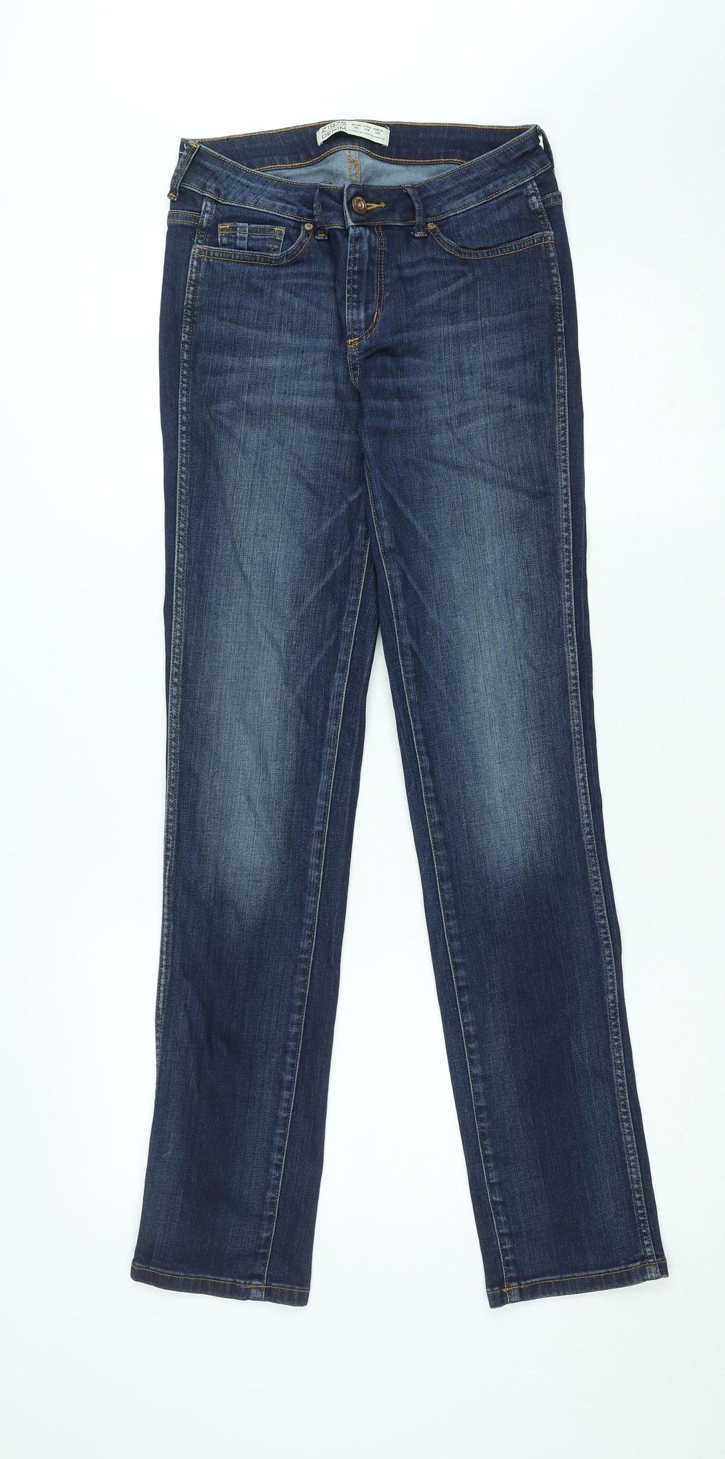 Zara Women Blue Skinny Jeans Size 10 Z1975 Denim Mid Rise Slim Fit