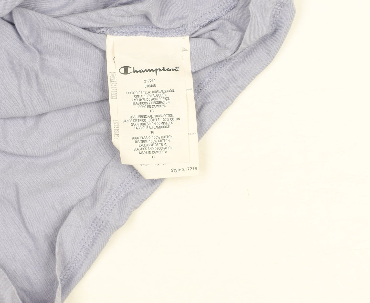 Champion Women’s Blue XL Basic Cotton Short Sleeve T-Shirt