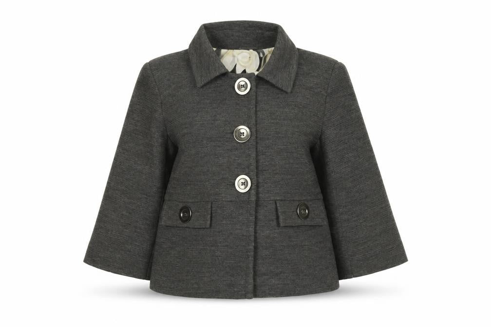 Marks and Spencer Women Grey Wool Blend Short Blazer UK 14