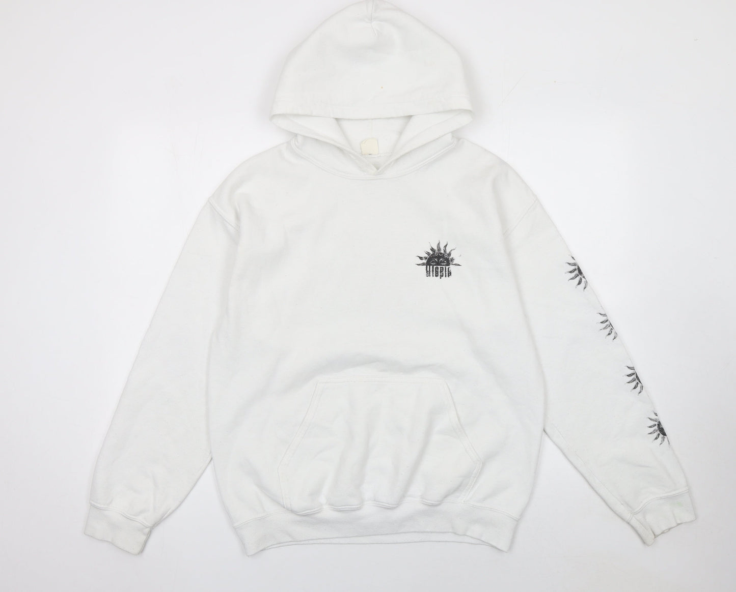 Urban Outfitters Women White Sun Graphic Pullover Hoodie Size S