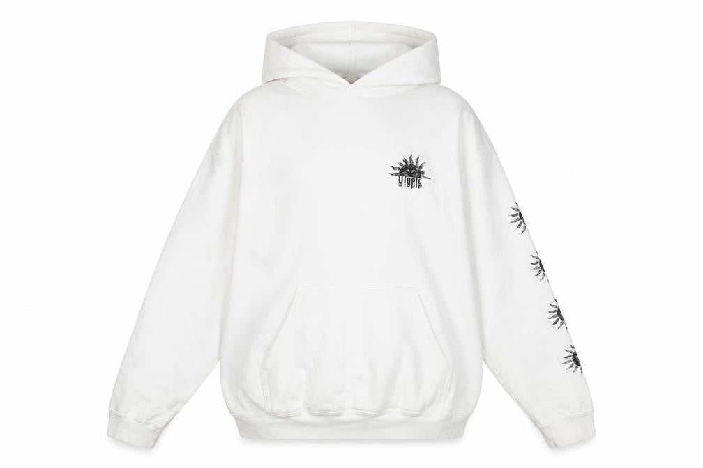 Urban Outfitters Women White Sun Graphic Pullover Hoodie Size S