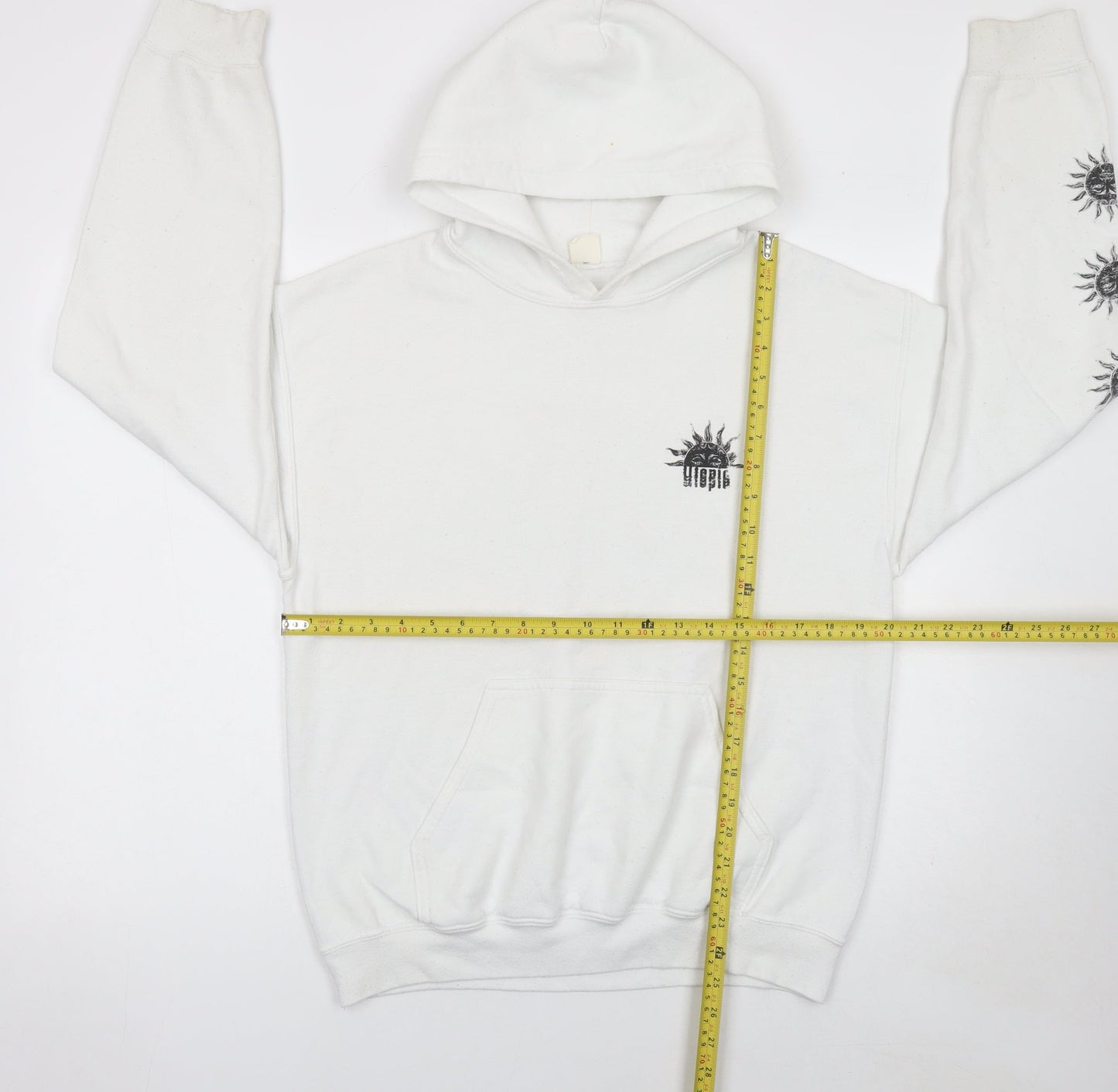 Urban Outfitters Women White Sun Graphic Pullover Hoodie Size S