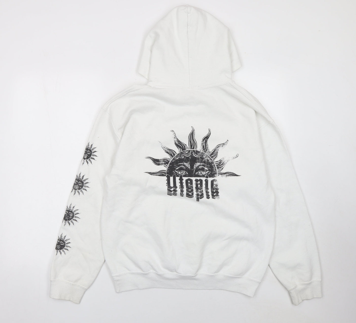 Urban Outfitters Women White Sun Graphic Pullover Hoodie Size S