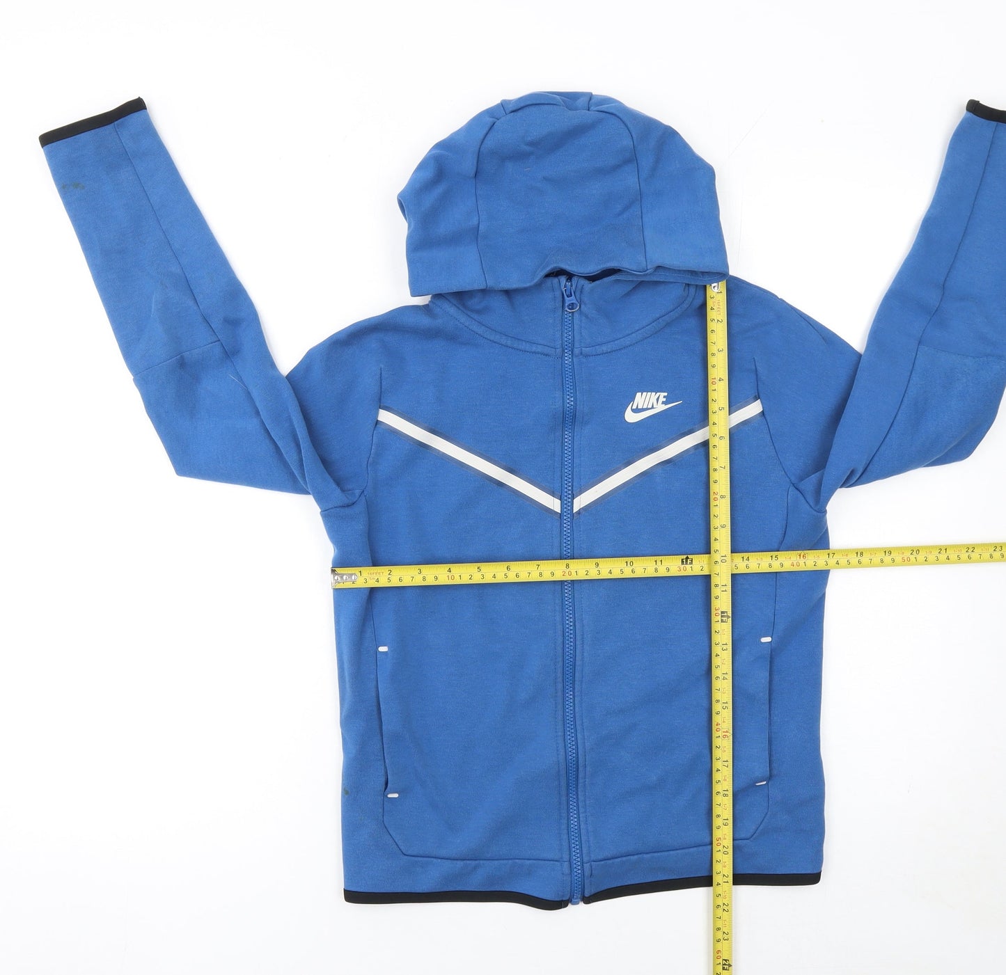 Nike Boys Blue Full Zip Hoodie L 147-158cm Reflective Trim Sportswear