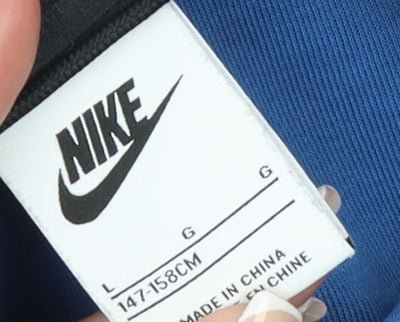 Nike Boys Blue Full Zip Hoodie L 147-158cm Reflective Trim Sportswear