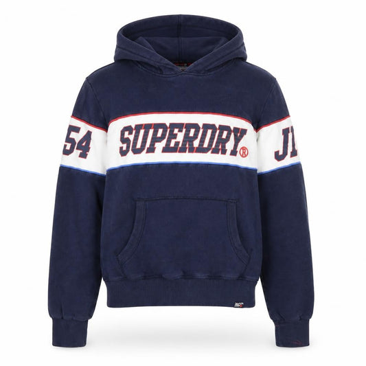 Womens UK M Regular Superdry Blue Pullover Hoodie