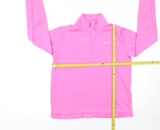 Nike Women Pink Dri-FIT 1/2 Zip Running Sweatshirt Size M