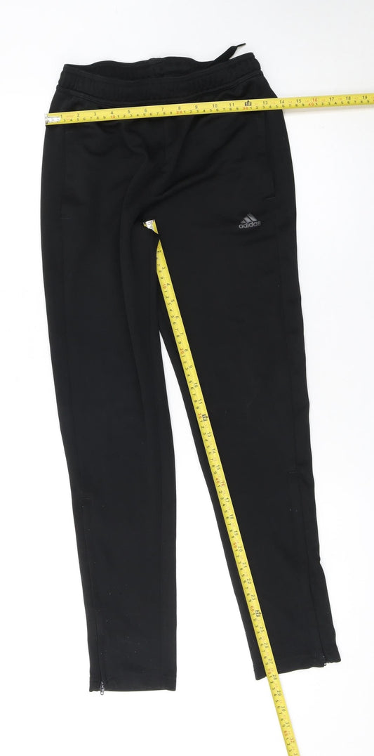 Adidas Boys Black Jogger Trousers 10 Years Elastic Waist Sports Pants