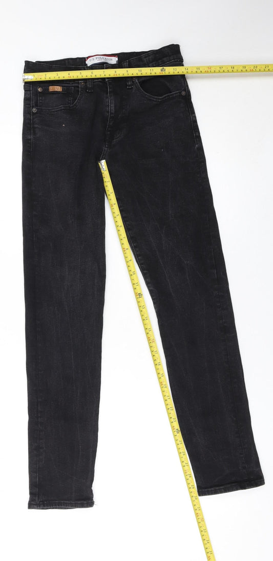 U.S. Polo Assn. Men's Black Slim Fit Jeans 30R Dark Wash Denim