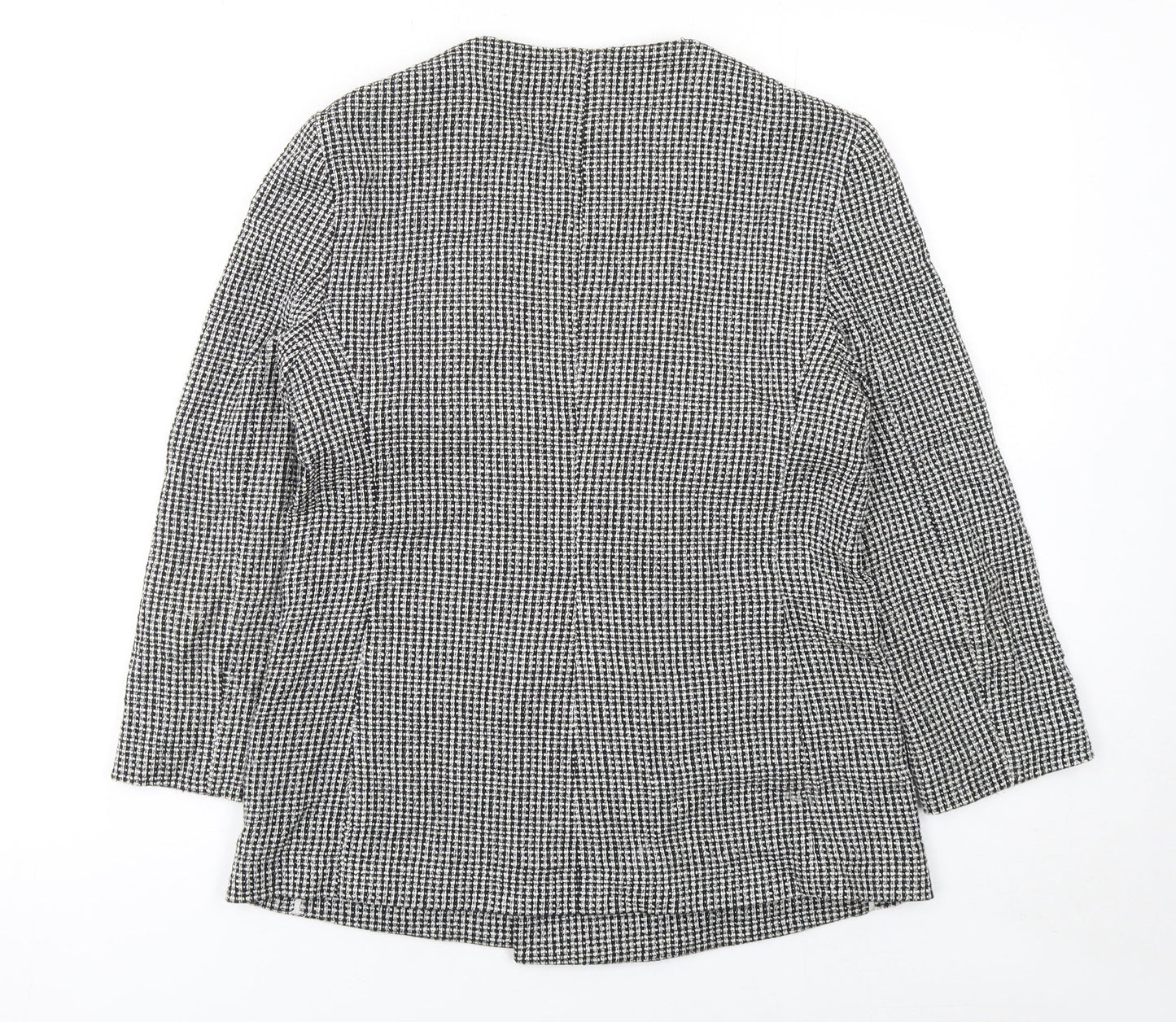 Emporio Armani Women's Black & White Houndstooth Double-Breasted Blazer Size 14