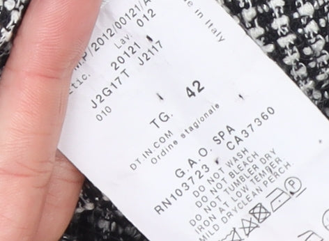 Emporio Armani Women's Black & White Houndstooth Double-Breasted Blazer Size 14