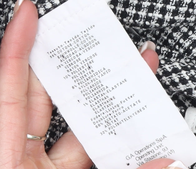 Emporio Armani Women's Black & White Houndstooth Double-Breasted Blazer Size 14