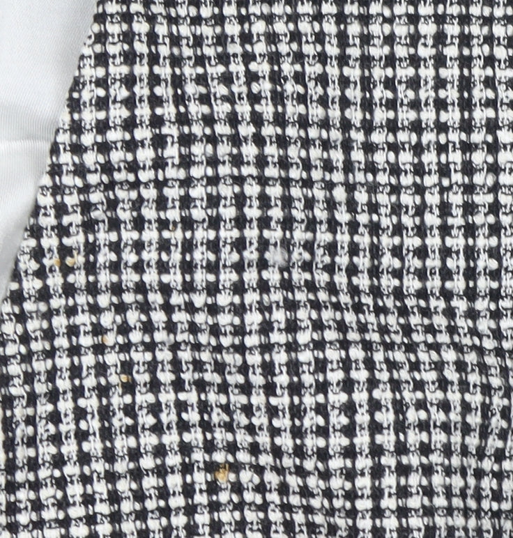 Emporio Armani Women's Black & White Houndstooth Double-Breasted Blazer Size 14