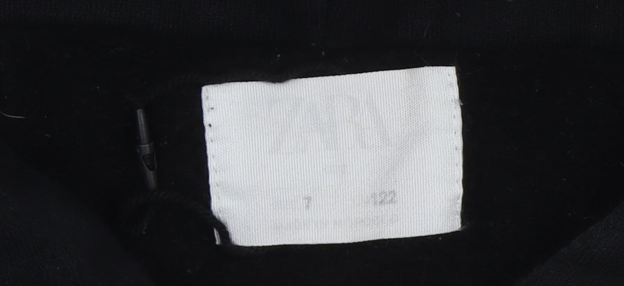 ZARA Girls Black Sequin Pullover Hoodie 7 Years Cotton Blend