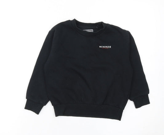 McKenzie Boys Black Crew Neck Pullover Sweatshirt 5-6 Years