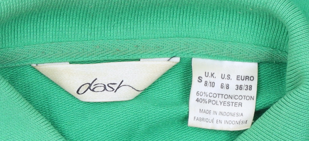 Dash Men's Green Long Sleeve Polo Shirt Size S Cotton Blend