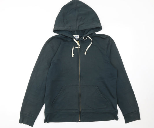 Old Navy Men's Green Full Zip Hoodie L Fleece Cotton Blend