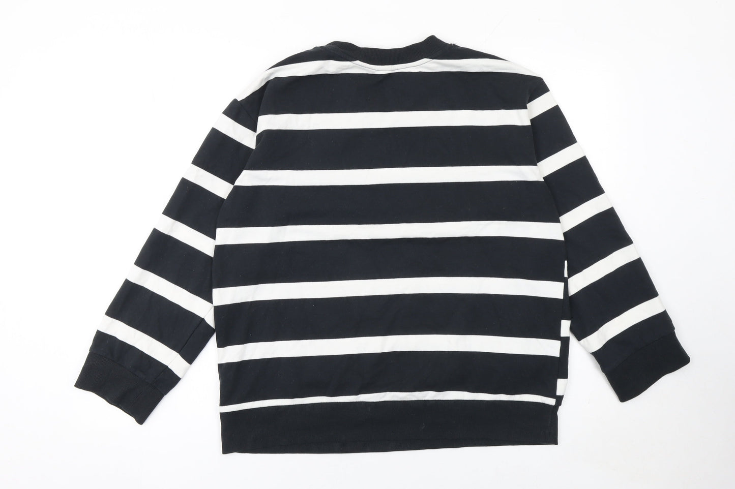 H&M MAMA Women's Black White Striped Pullover Sweatshirt Size S