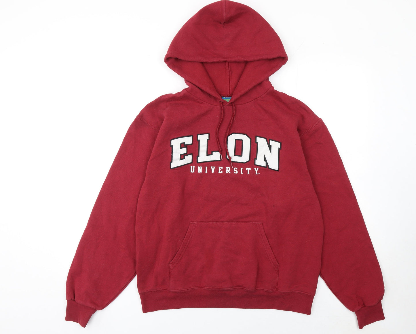 Champion Women’s Red Pullover Hoodie Medium Elon University Logo