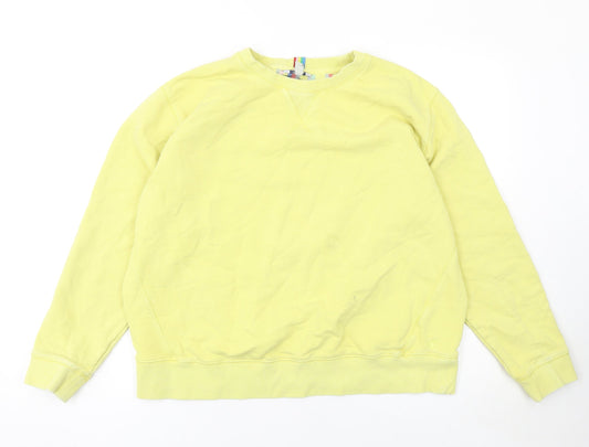 Womens UK 16 Regular Joules Yellow Pullover Sweatshirt
