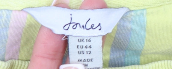 Womens UK 16 Regular Joules Yellow Pullover Sweatshirt