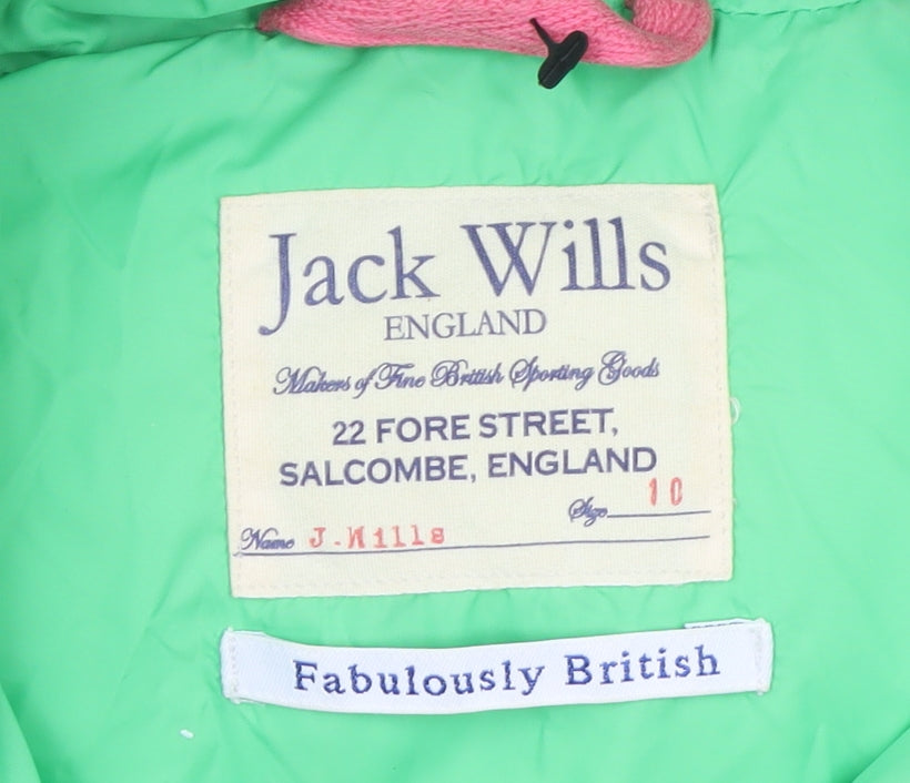 Womens UK Size 10 Regular Jack Wills Green Nylon Waistcoat
