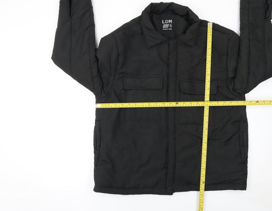 Brave Soul Women Black L Puffer Jacket Winter Zip Coat