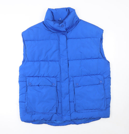 Primark Womens Blue M Puffer Sleeveless Waistcoat
