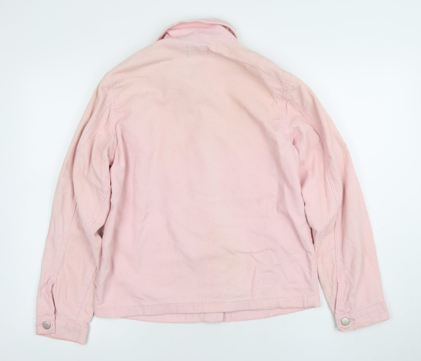 Boohoo Women Pink Corduroy Button Jacket UK 8 Casual Long Sleeve