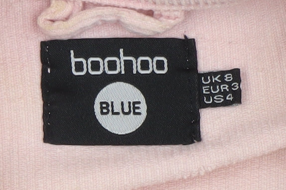 Boohoo Women Pink Corduroy Button Jacket UK 8 Casual Long Sleeve