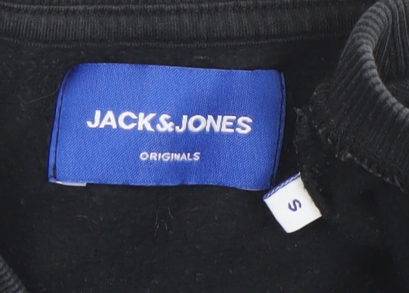 Mens UK S Regular JACK & JONES Black Pullover Sweatshirt