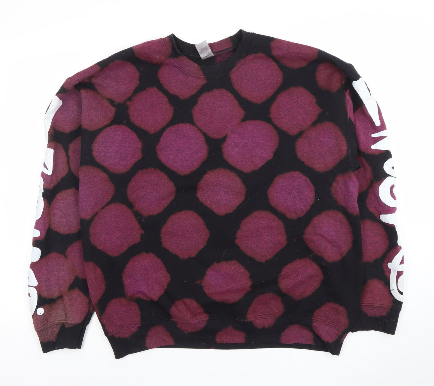 Gildan Men's Multicoloured Polka Dot Crew Neck Pullover Sweatshirt L