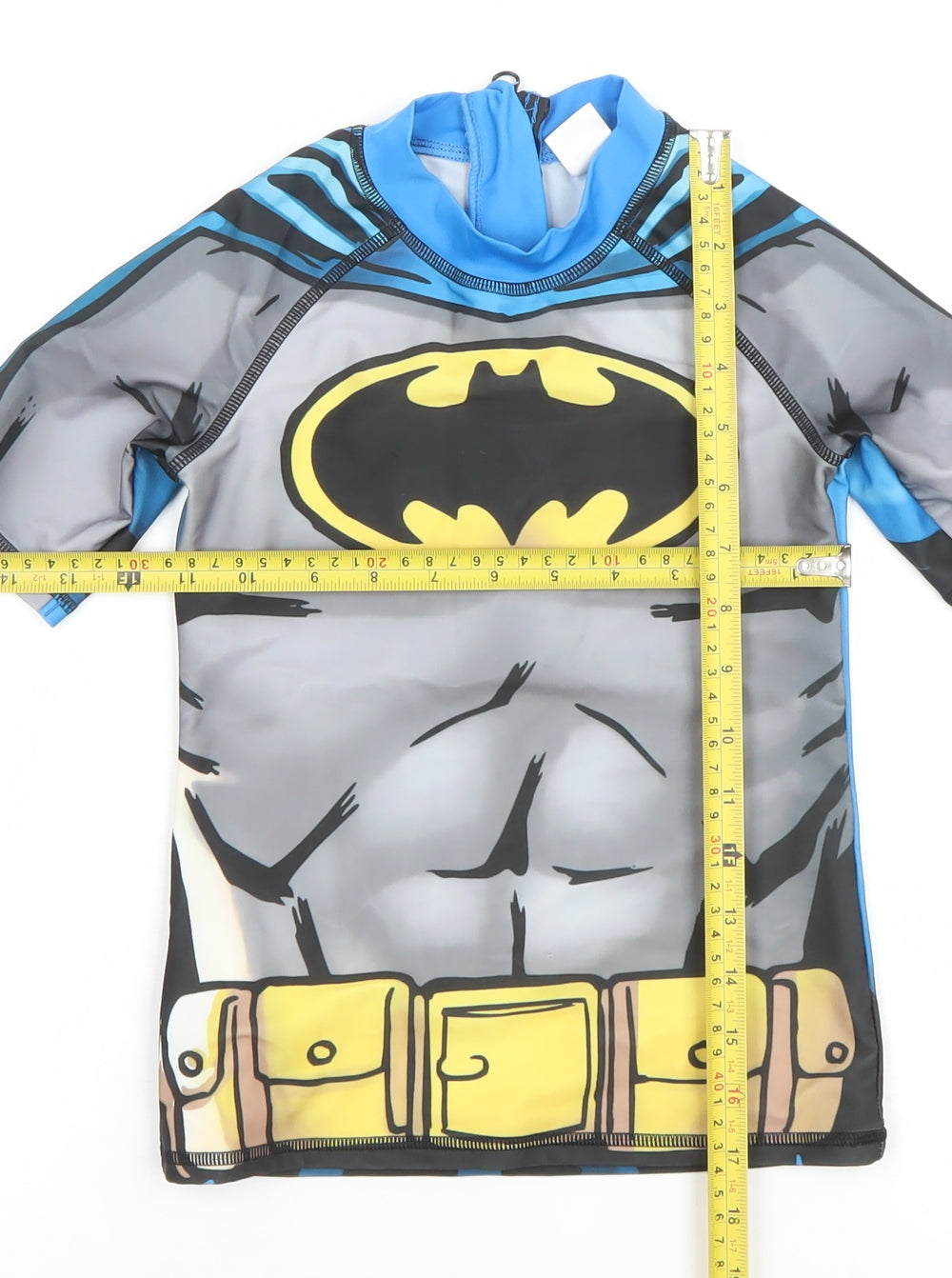 Batman Boys Blue Rash Guard Swim Top 7-8 Years UV-Protection Quick Dry