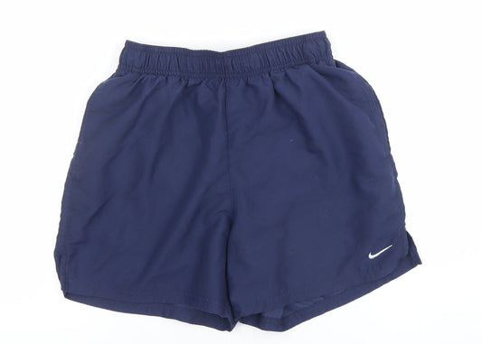 Nike Boys Blue Small Athletic Running Shorts Elastic Waist 100% Polyester