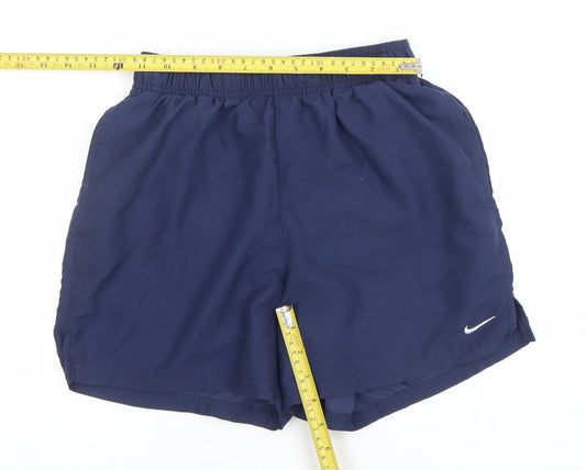 Nike Boys Blue Small Athletic Running Shorts Elastic Waist 100% Polyester