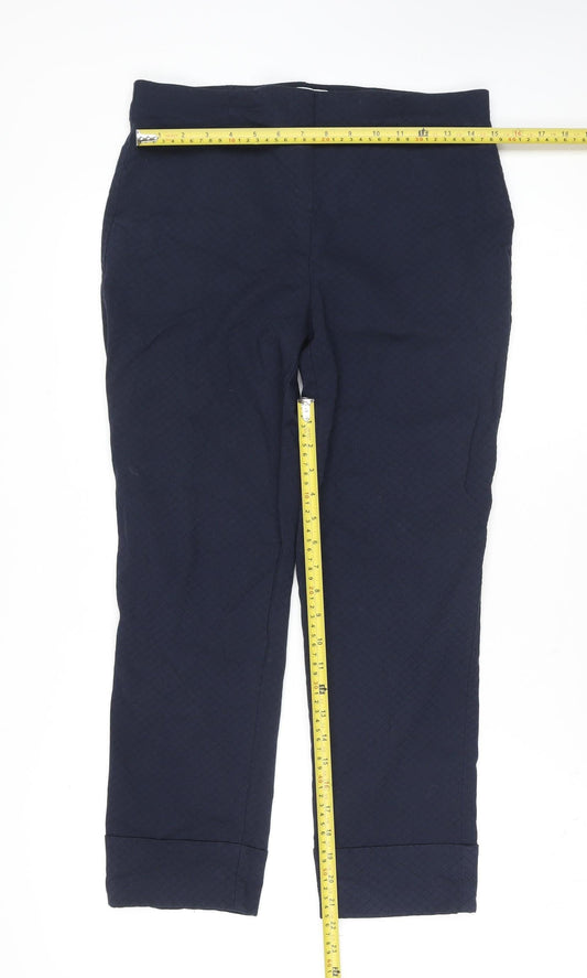Gallery Women’s Blue Cropped Textured Trousers Size M