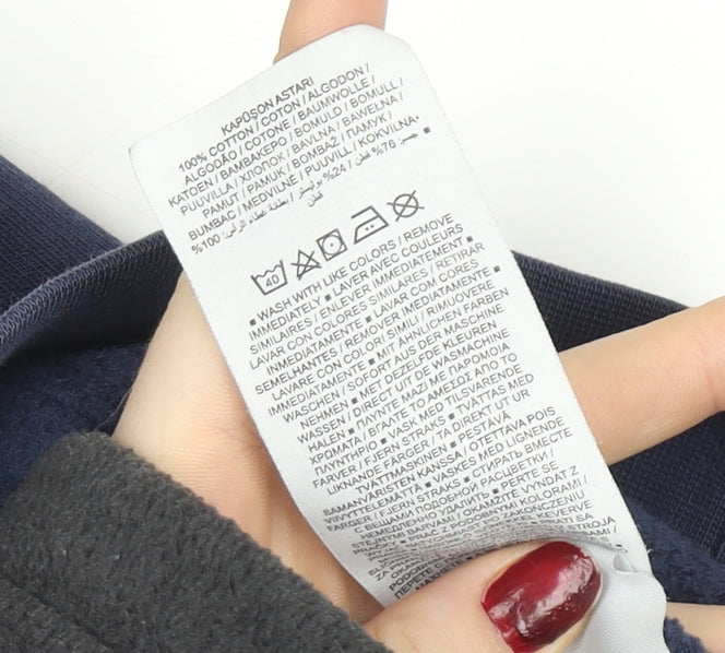 Nike Men’s Blue Pullover Hoodie L Cotton Sportswear Logo