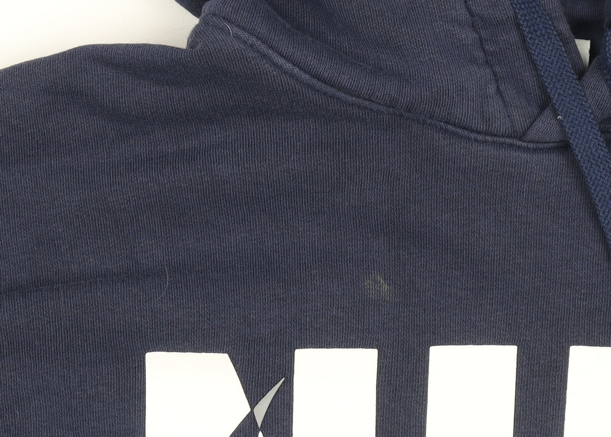 Nike Men’s Blue Pullover Hoodie L Cotton Sportswear Logo