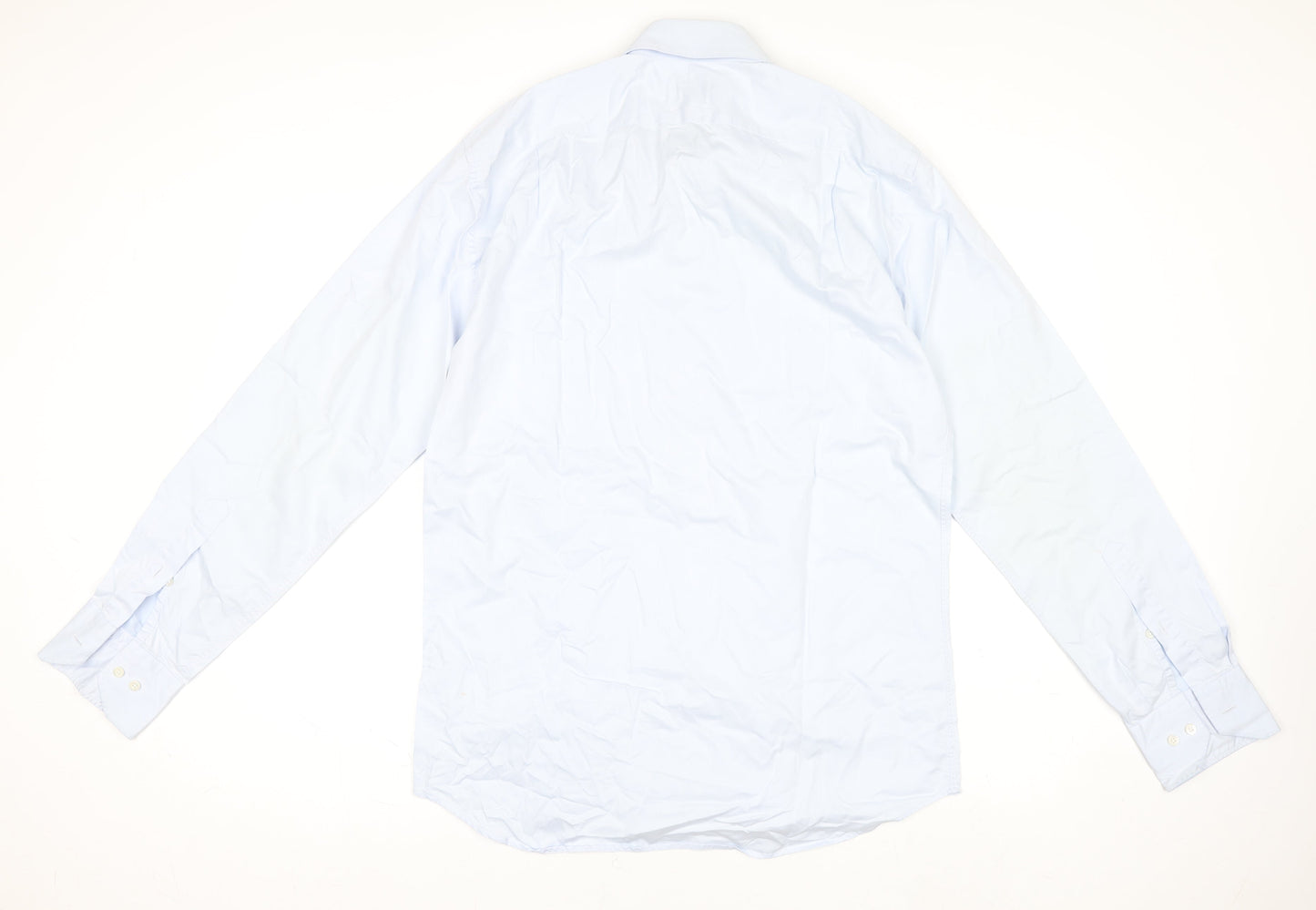 Stenströms Men’s Blue Slim Fit Long Sleeve Cotton Dress Shirt 15.5/39