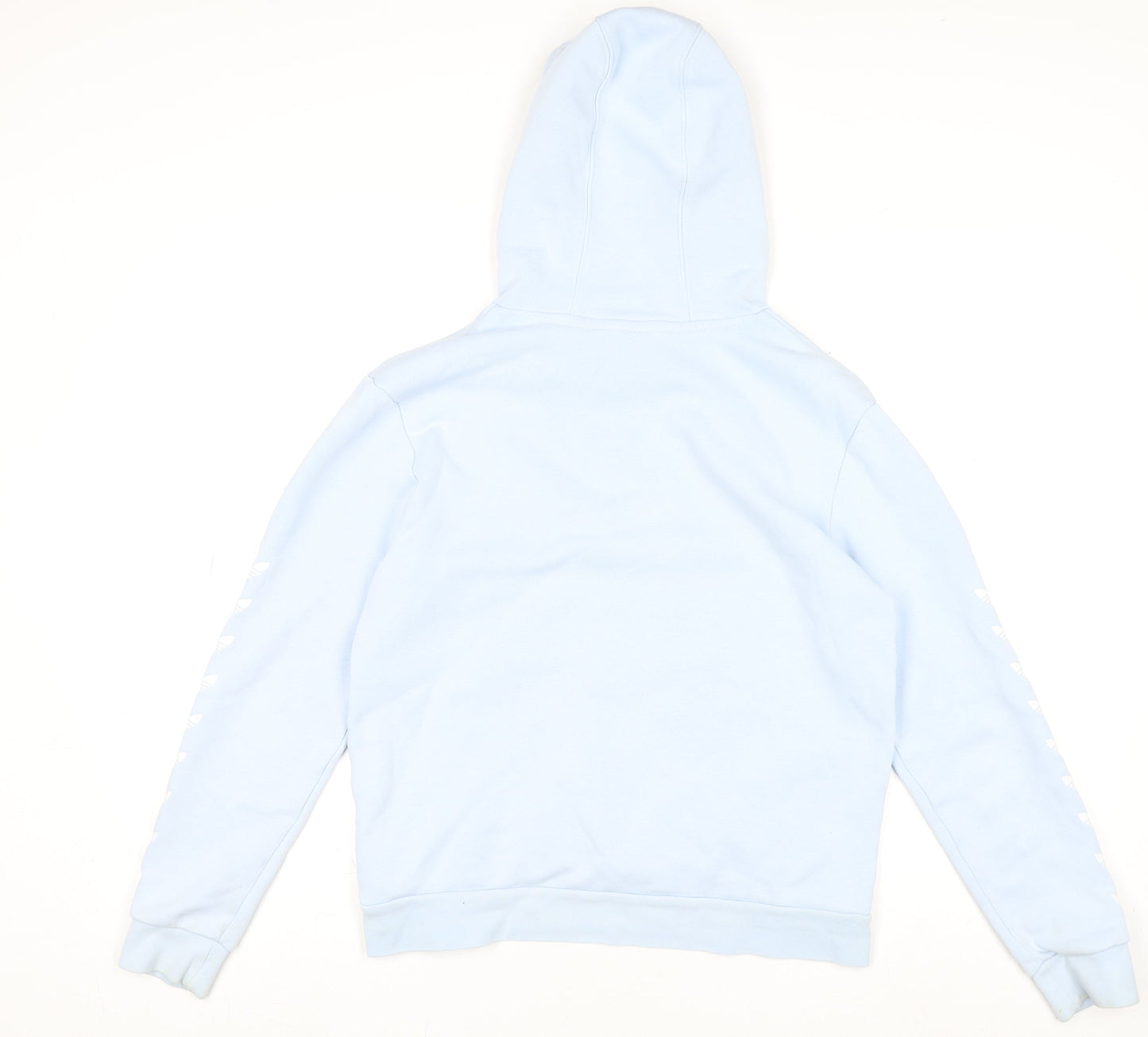 adidas Girls Blue Pullover Hoodie 13-14 Years Logo Graphic Cotton Blend