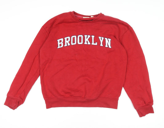 Emily & Me London Women's Red Brooklyn Sweatshirt Size S Classic Fit