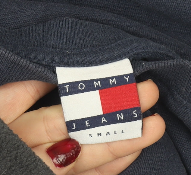 Tommy Jeans Men's Blue Small Logo Graphic Cotton T-Shirt