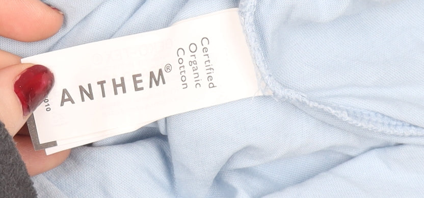 Anthem Women Blue Organic Cotton Crew Neck T-Shirt M