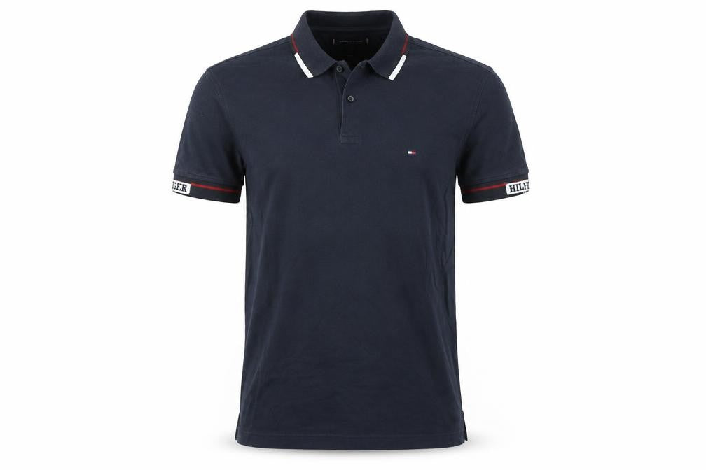 Tommy Hilfiger Men's Blue Slim Fit Polo Shirt L Short Sleeve