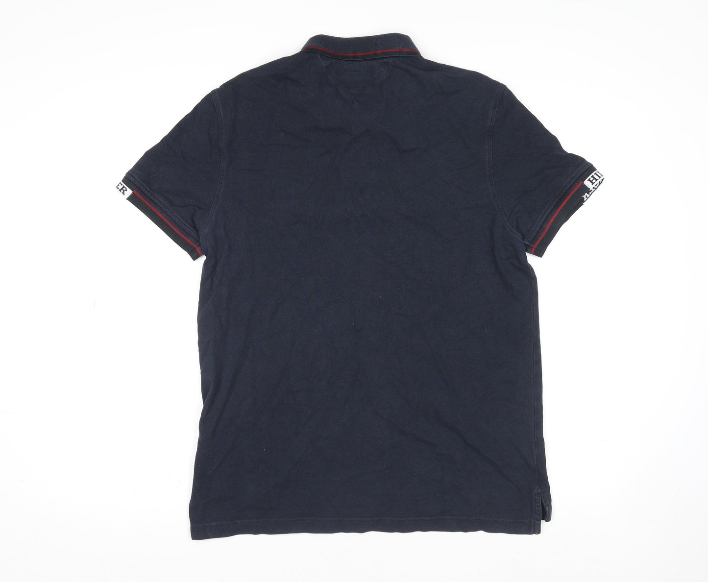 Tommy Hilfiger Men's Blue Slim Fit Polo Shirt L Short Sleeve