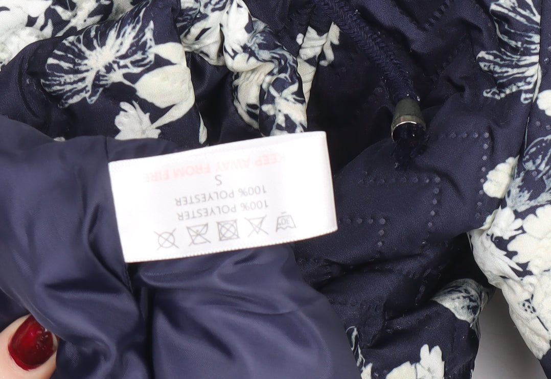 Gerard Women Blue Floral Hooded Puffer Jacket S