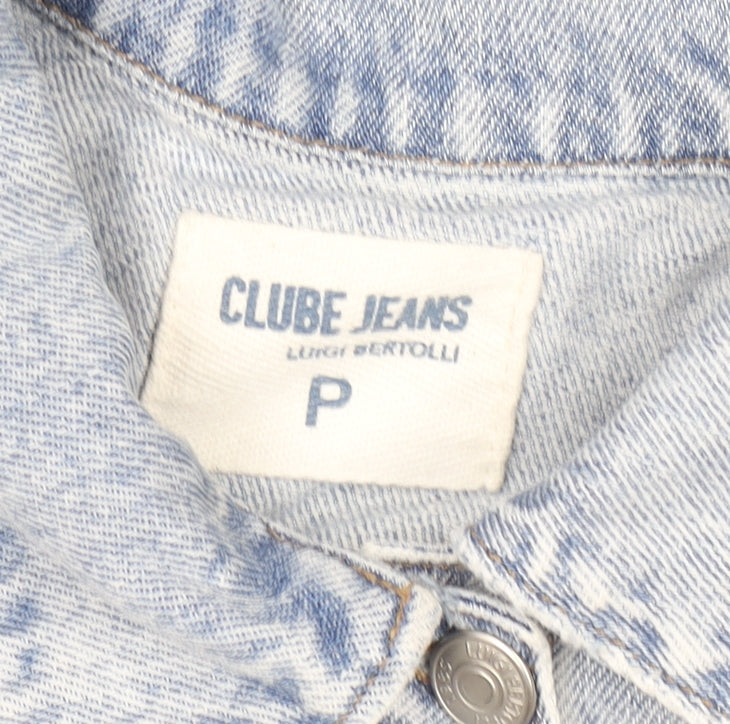 Clube Jeans Womens Blue Cropped Distressed Denim Jacket Size S
