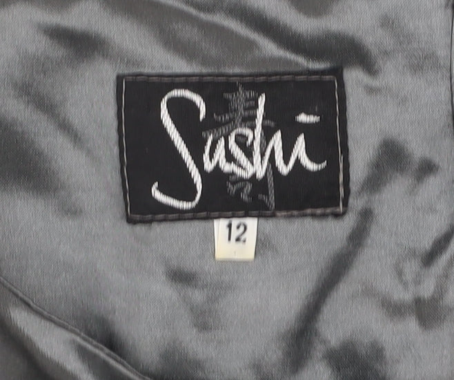 Sashi Women’s Grey Shift Dress Size 12 Short Sleeve Classic Style