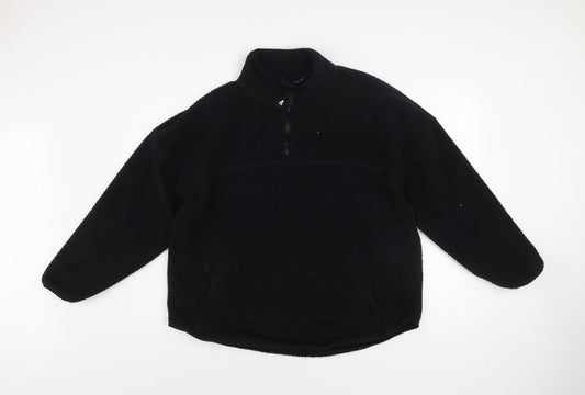 Dunnes Men's Black Fleece 1/4 Zip Pullover Sweatshirt Size M